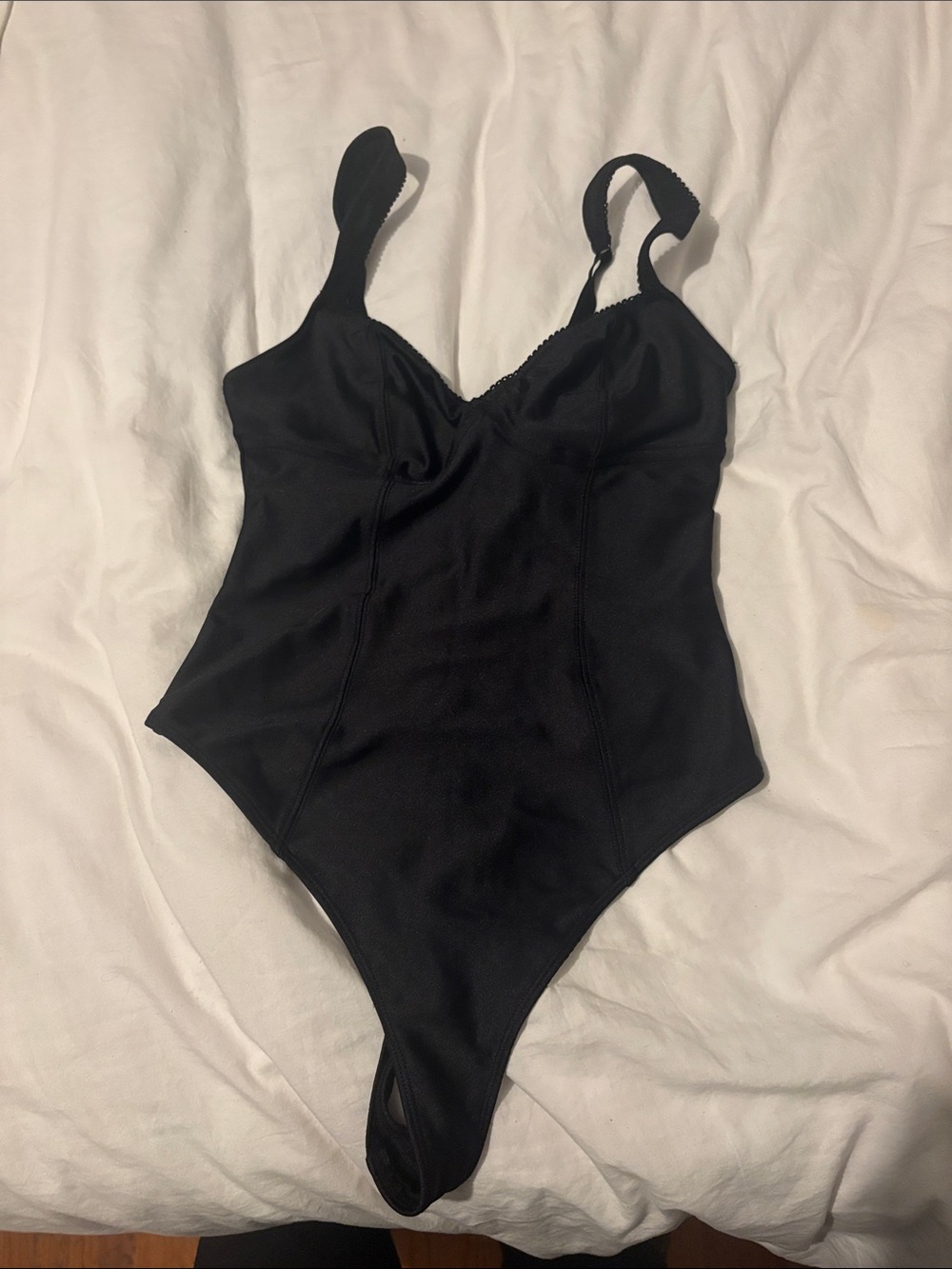 Corset style Black One-Piece Bodysuit